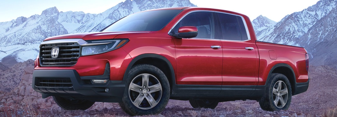 2021 Honda Ridgeline with mountains in the background