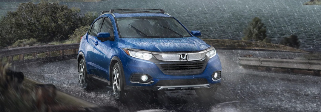 2021 Honda HR-V driving in the rain