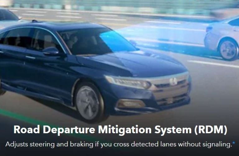 Image showing a graphical representation of Honda's Road Departure Mitigation System