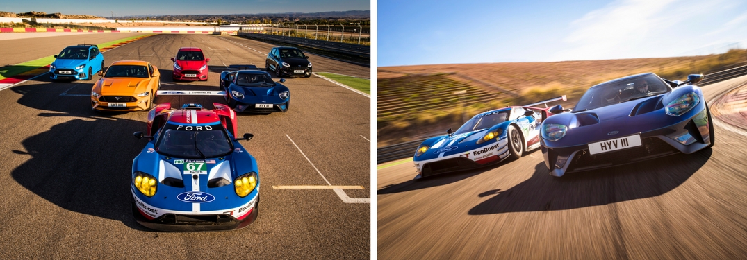 Ford Performance models on race track