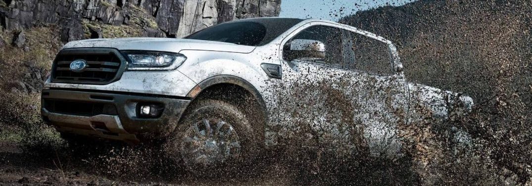 2019 Ford Ranger driving through the mud