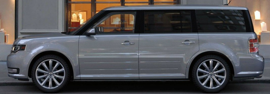 side view of silver 2019 ford flex