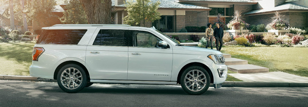 side view of white 2018 ford expedition