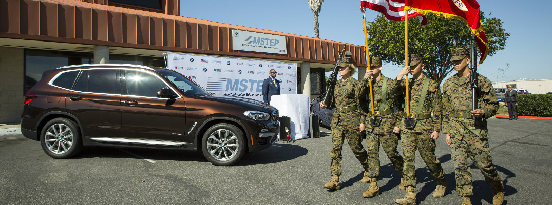 US Marines Marching by a BMW SUV at Camp Pendleton