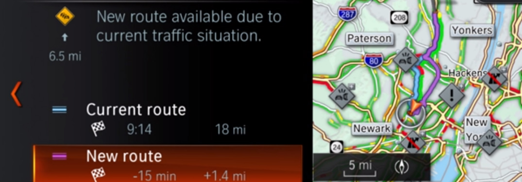 Map and Route Information on BMW Navigation System