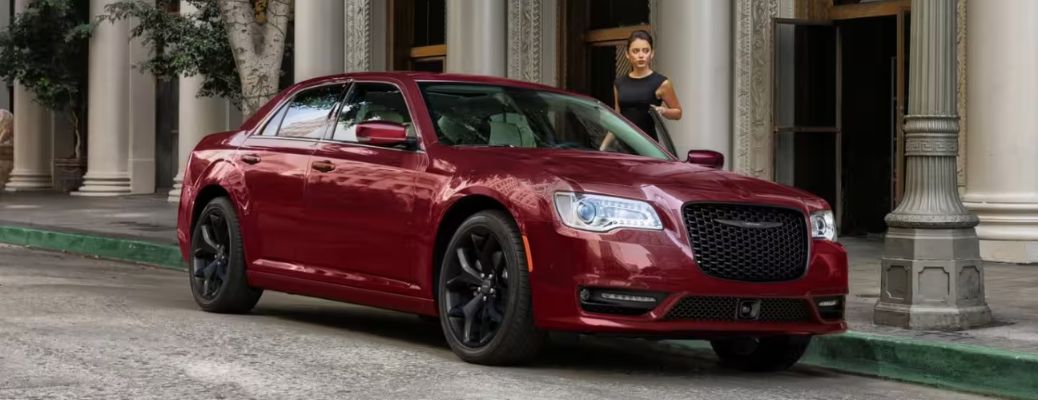 Front three-quarter view of the 2023 Chrysler 300 parked