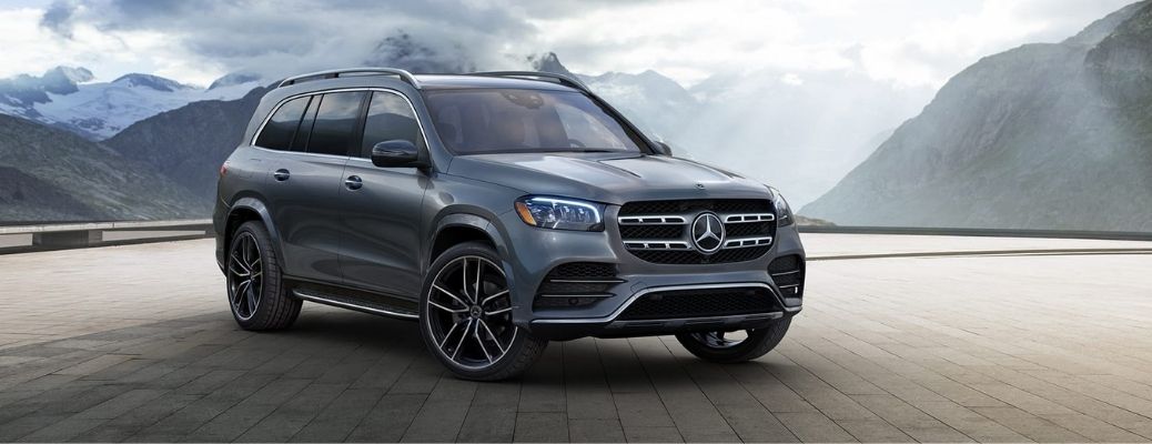 2022 Mercedes-Benz GLS parked in a mountainous background