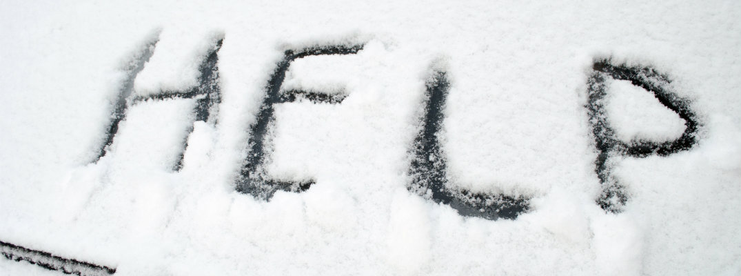 Help written in snow