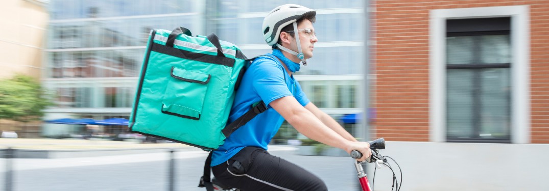 Food being delivered on a bike