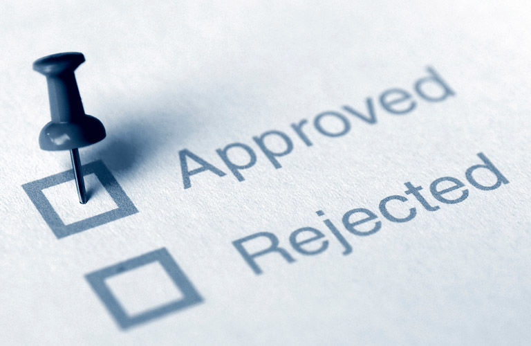 A pin in the approved box