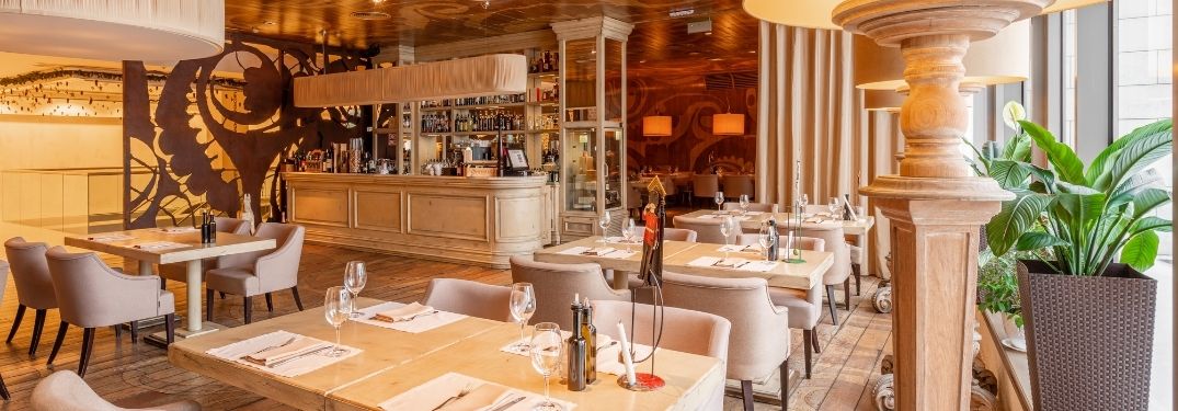 An interior view of a fine dining restaurant