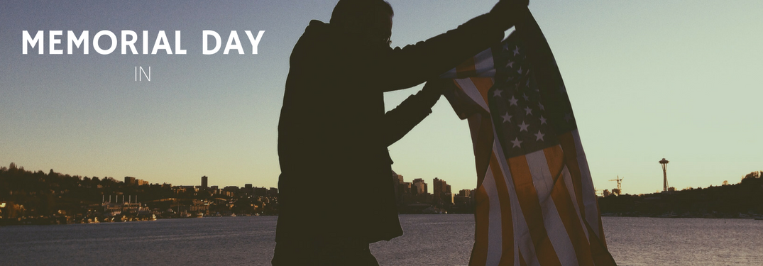 Man holding US Flag