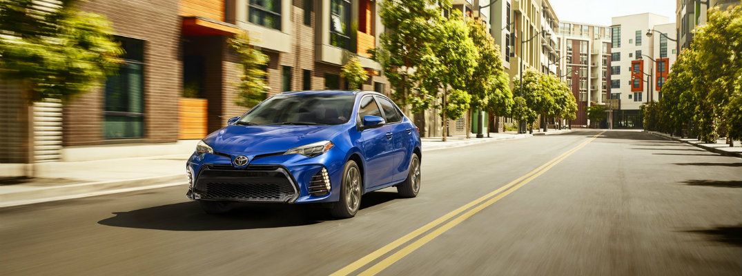 2018 Toyota Corolla driving downtown