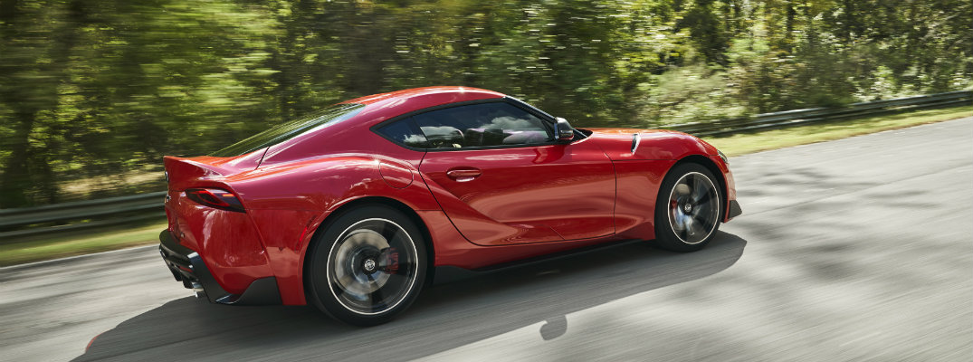 2020 Supra driving on a sunny day