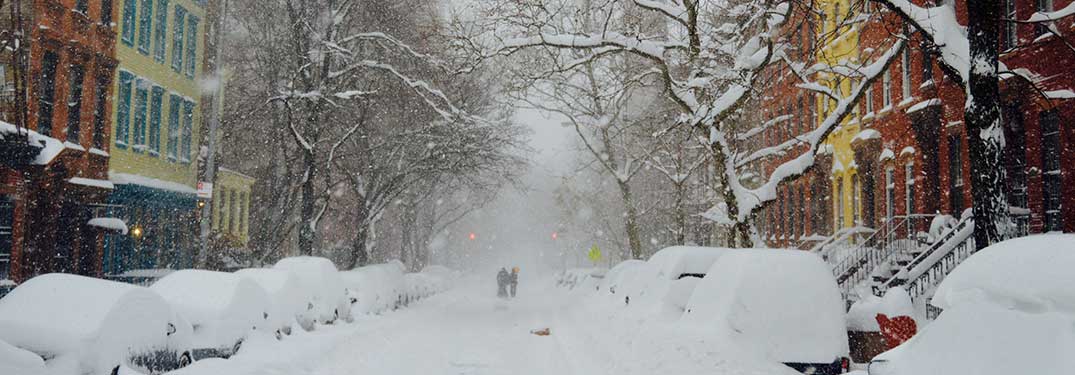 A street full of snow