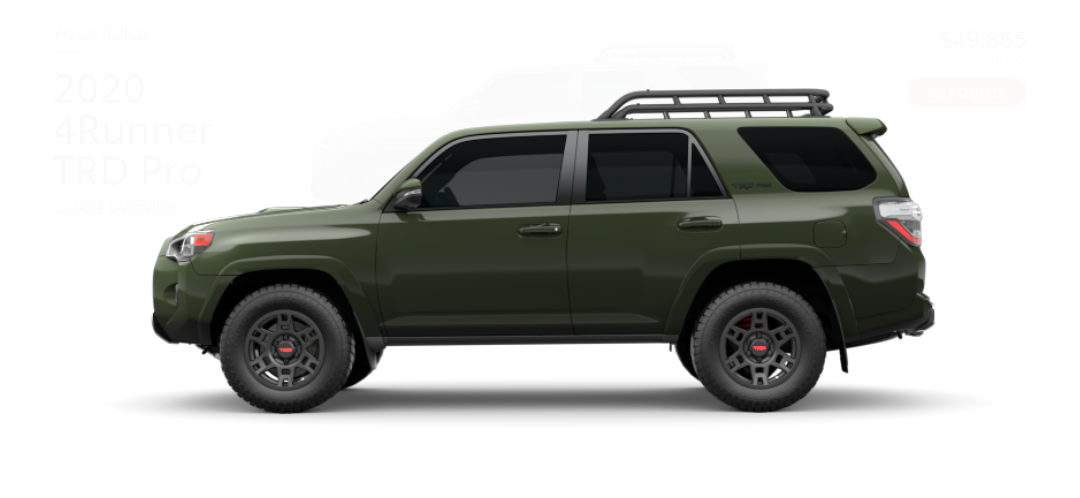 2020 Toyota 4Runner TRD Pro Army Green Side o LeMieux Son Toyota