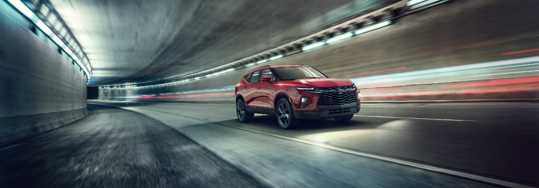 2019 Chevrolet Blazer driving down tunnel