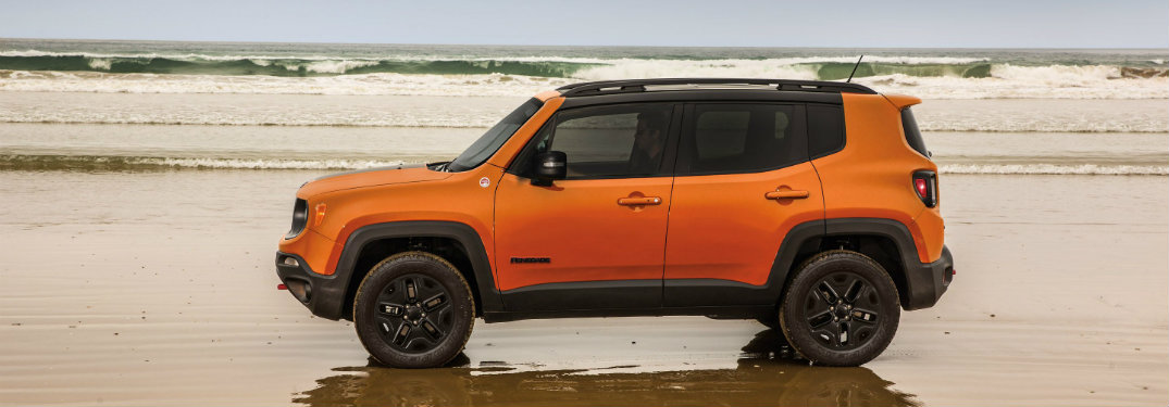 2018 Jeep Renegade on the beach