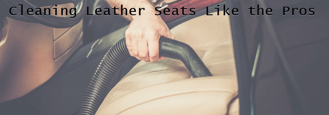 How to Clean Leather Car Seats with image of a person vacuuming leather seats