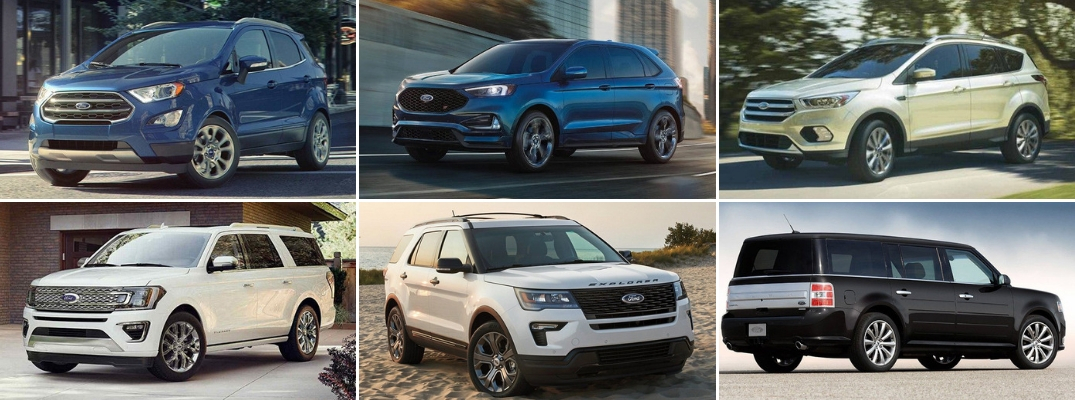 Grid of 2019 Ford SUV and Crossover models
