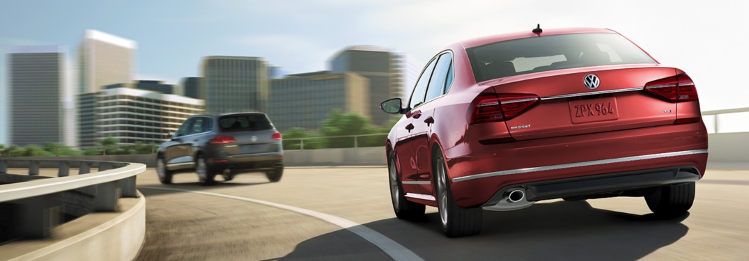 Two 2019 Volkswagen Passat models driving on a highway