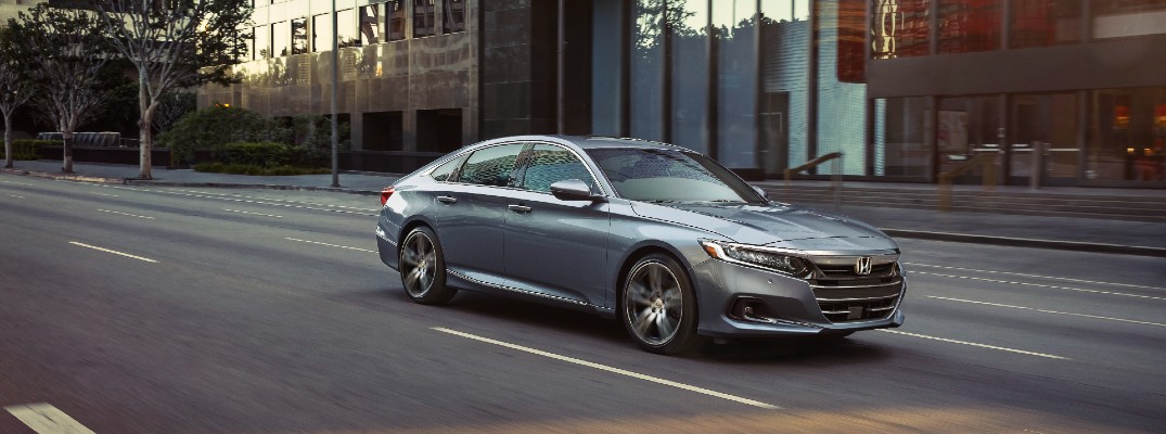 A front left quarter photo of the 2021 Honda Accord.