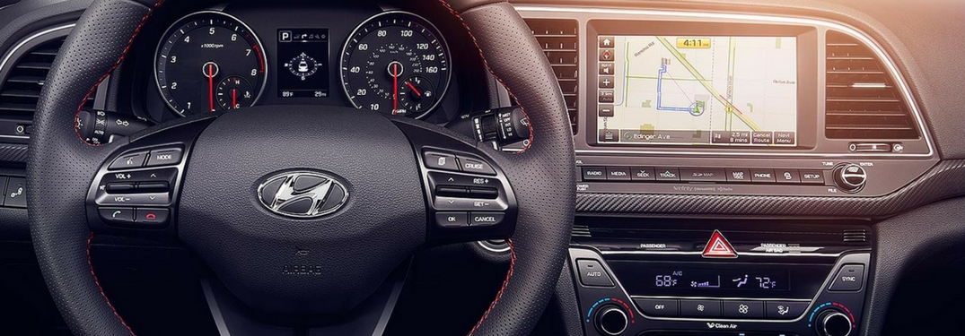 hyundai blue link naviagtion infotainment system in dashboard
