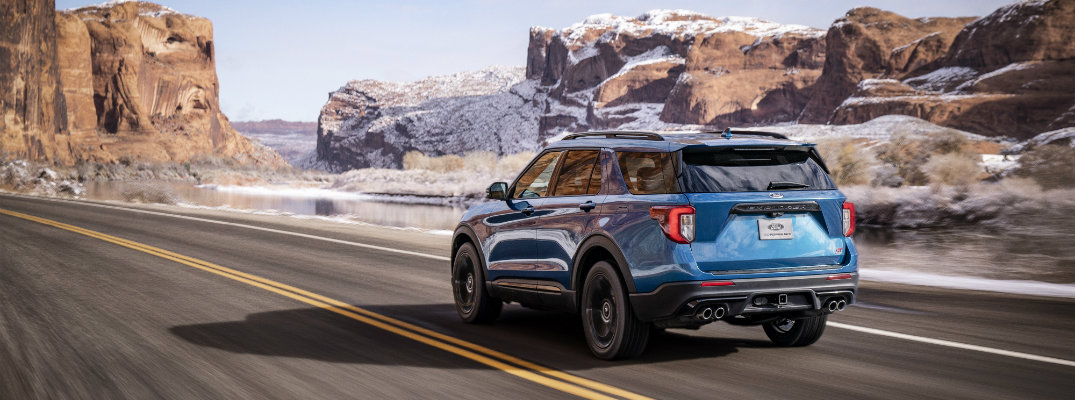 2019 Ford Explorer driving on a sunny day