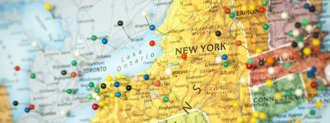 Un mapa del estado de Nueva York