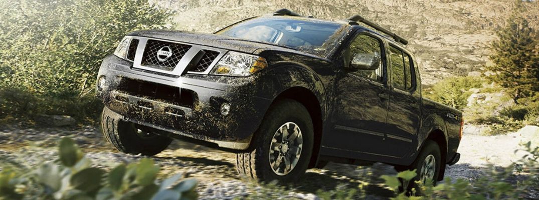 Exterior view of a black 2016 Nissan Frontier