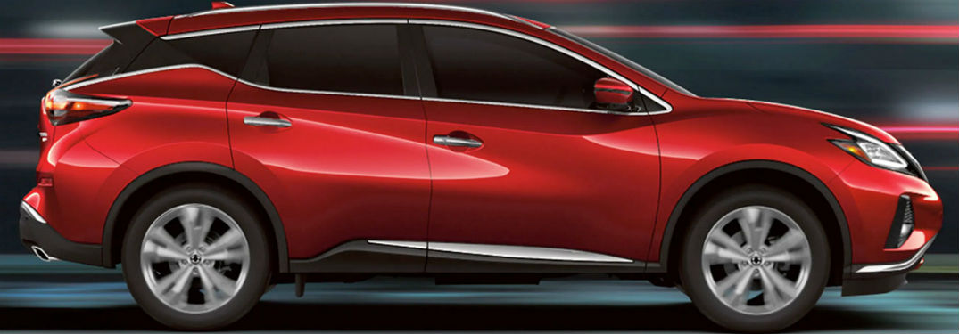 2020 Nissan Murano red exterior passenger side