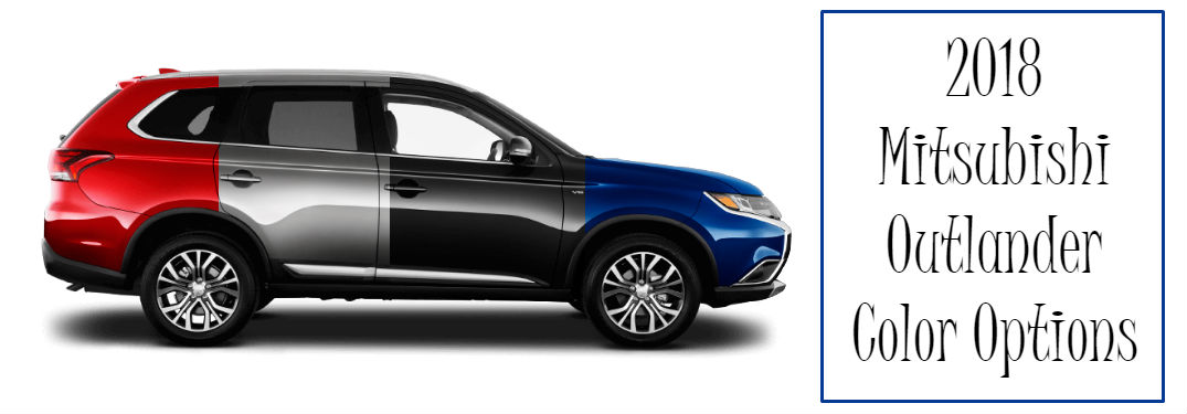 2018 Mitsubishi Outlander Exterior Color Options with image of an Outlander in four different colors