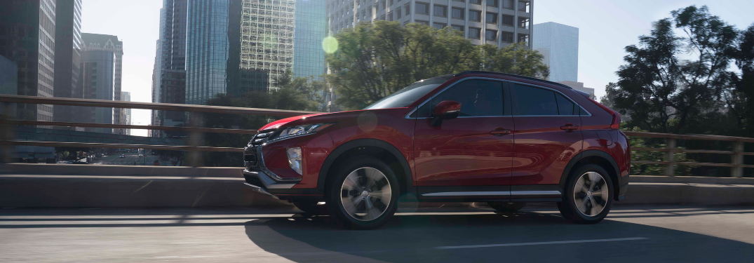 front and side view of red 2019 mitsubishi eclipse cross