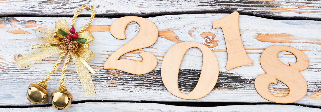 2018 stylized on top of wooden table