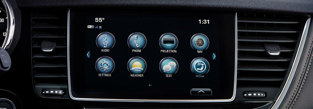 2019 Buick Encore interior close up of touchscreen