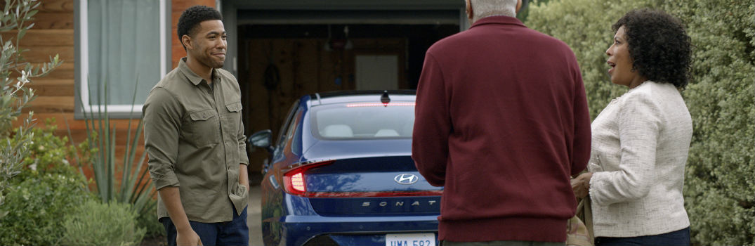 2020 Hyundai Sonata from Ad Campaign with Family Nearby