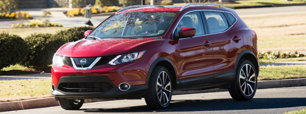 2018.5 Nissan Rogue Sport Front Diagonal View of Red Exterior