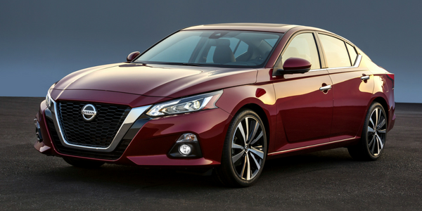 2019 Nissan Altima Front Diagonal View of Red Exterior