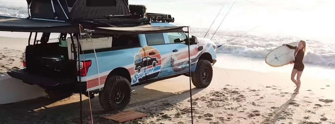 Screenshot from Nissan TITAN XD Surfcamp commercial