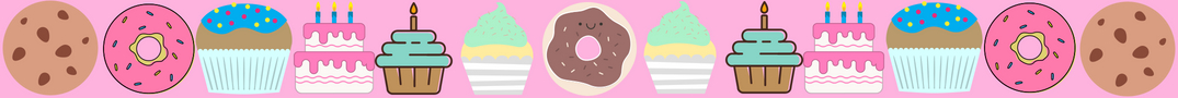 Donuts, Cakes, Cookies, and More with Pink Background