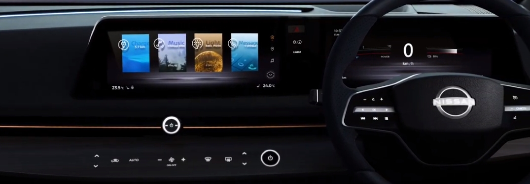 touch screen and buttons in the nissan ariya
