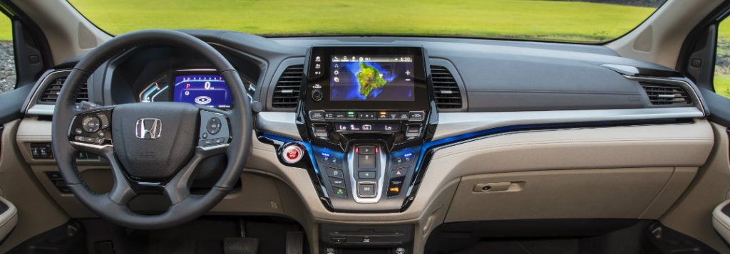 closeup of 2018 honda odyssey dashboard