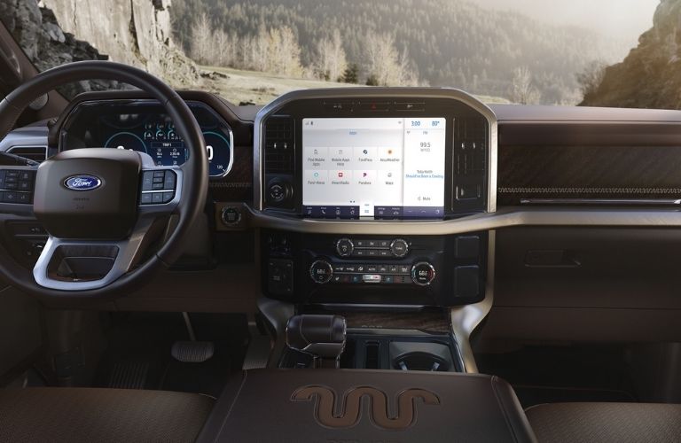 2021 Ford F-150 interior dash and screen view