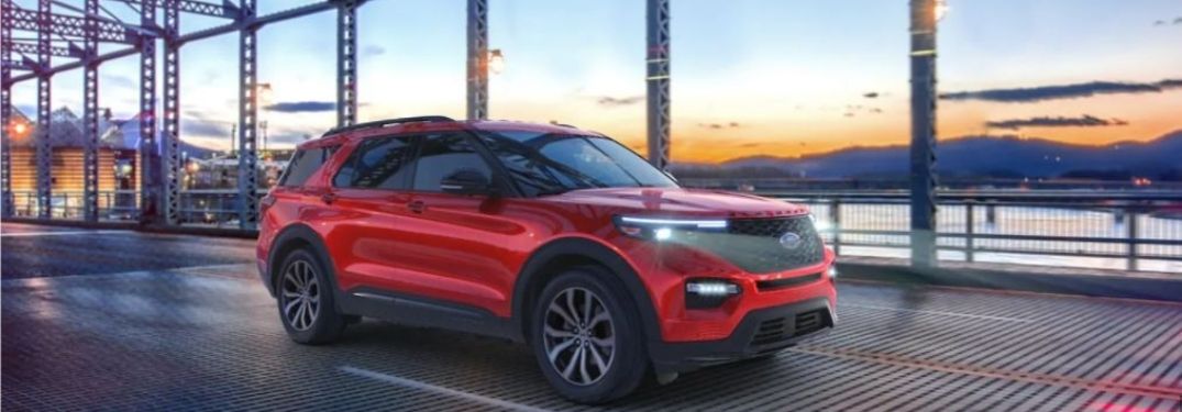 2021 Ford Explorer driving on a bridge