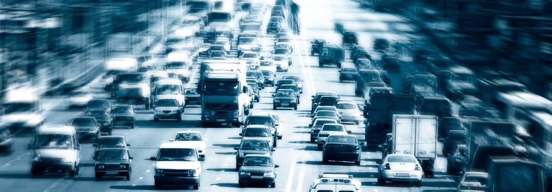 a road with many vehicles
