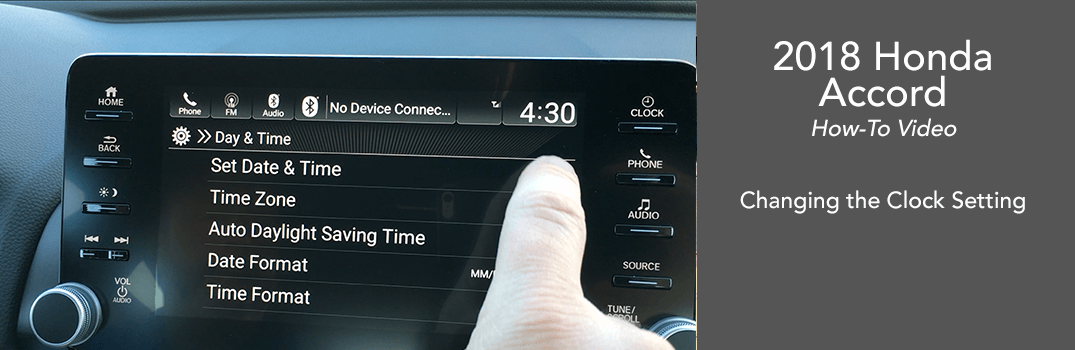 How to change the 2018 Accord Clock Settings