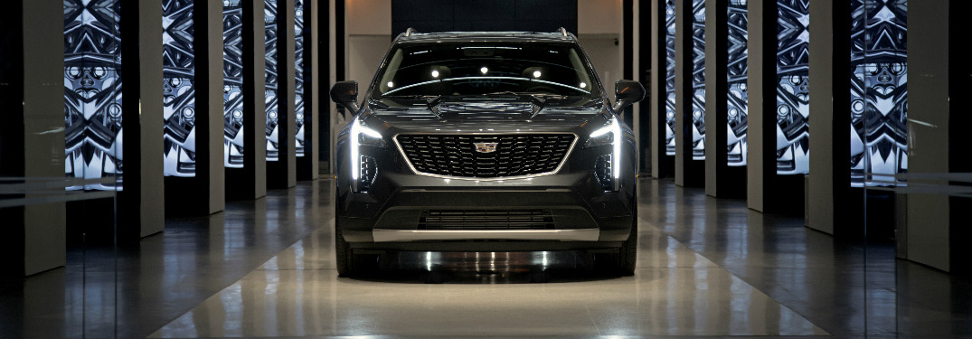 2019 Cadillac XT4 parked in a long showcase hallway