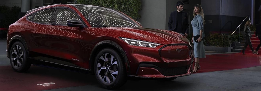 2021 Ford Mustang Mach-E parked by red carpet