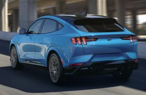 2021 Ford Mustang Mach-E driving away
