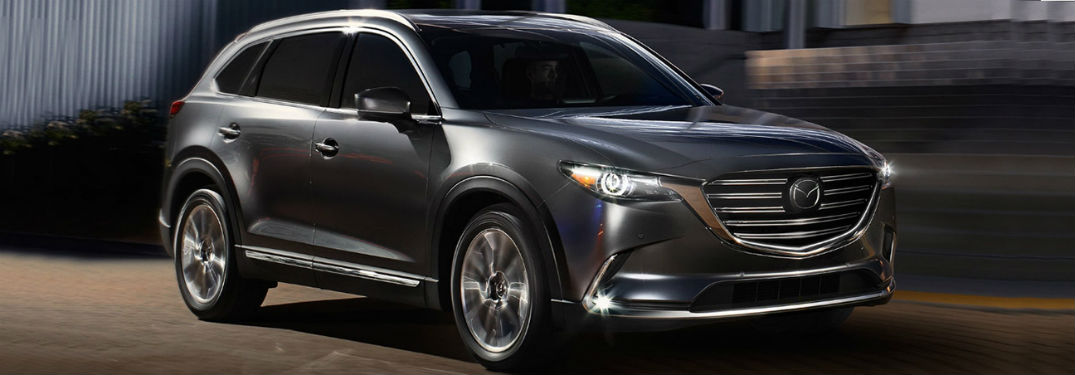 2018 Mazda CX-9 exterior front fascia and passenger side driving on road